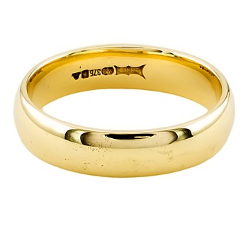 9ct Gold 4.5g 5mm Court Wedding Ring Size Q